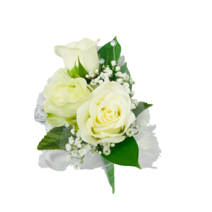 White Rose Trio Corsage