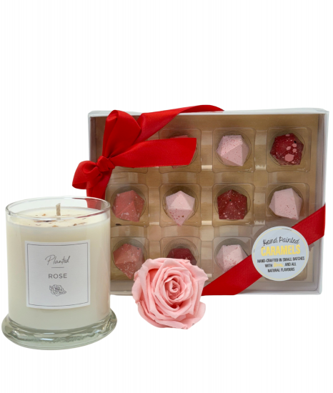 Everlasting Rose & Candle Gift Set - Pink