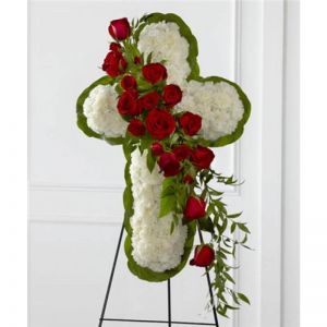 Floral Cross Easel