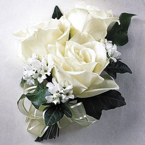 White Roses Corsage