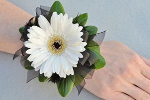 White Gerbera Corsage