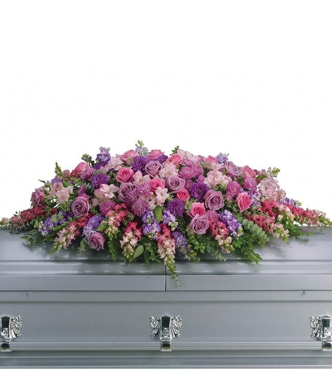 LAVENDER TRIBUTE CASKET SPRAY