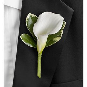 All White Boutonniere