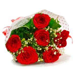 Half Dozen Red Roses Hand-Tied