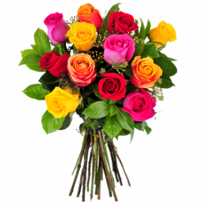 HAND-TIED COLOURED ROSES
