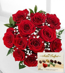 Valentine's Day Red Roses & Chocolates