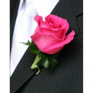 Hot Pink Rose Boutonniere