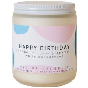Land of Daughters Candle Happy Birthday